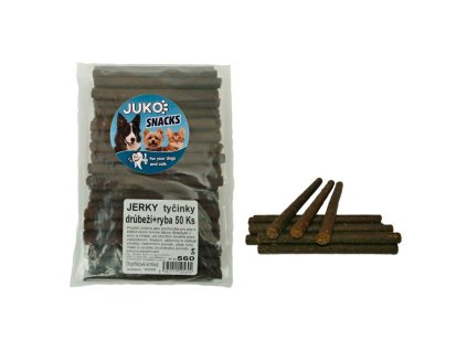 Jerky tyčinky Drůbeží & ryba JUKO Snacks (50 ks)