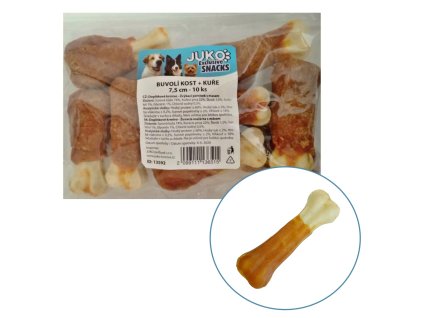 Kost buvolí s kuřecím masem JUKO Snacks 7,5 cm (10 ks)