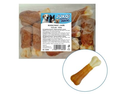 Kost buvolí s kuřecím masem JUKO Snacks 12,5 cm (10 ks)