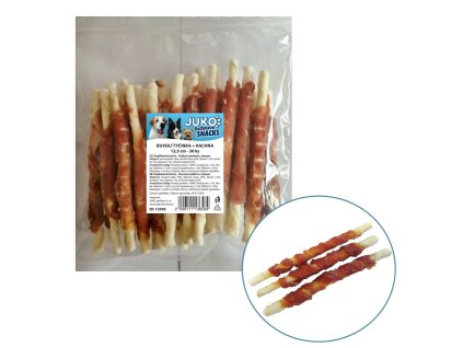 Tyčinka buvolí obalená kachním masem JUKO Snacks 12,5 cm (30 ks)