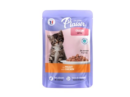 Plaisir Cat Kitten kuřecí v omáčce, kapsička 100 g