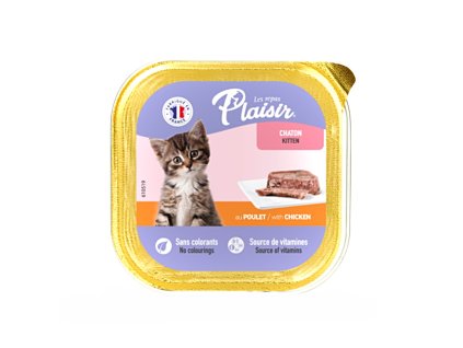 Plaisir Cat Kitten kuřecí, vanička 100 g
