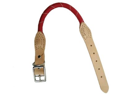 Obojek lano s kůží reflexní 55 x 2,5 cm