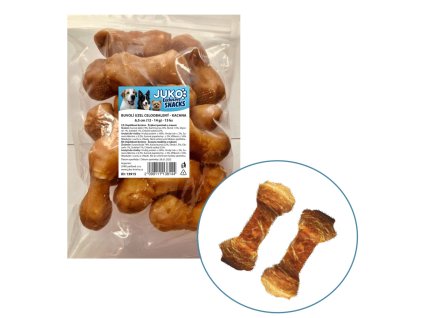 Uzel buvolí obalený kachním masem JUKO Snacks 6,5 cm (15 ks)