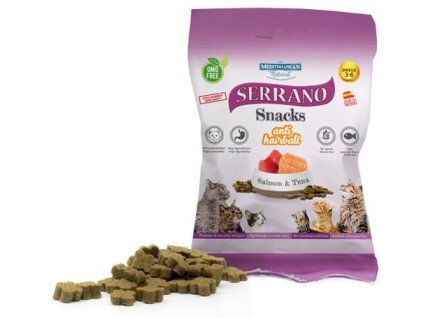 Serrano Snack Cat AntiHairball Salmon & Tuna 50 g