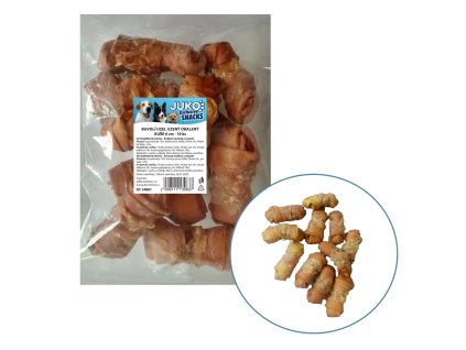 Uzel buvolí uzený obalený kuřecím masem JUKO Snacks 6 cm (10 ks)