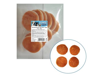 Kolečko buvolí obalené kuřecím masem JUKO Snacks 5 cm (10 ks)