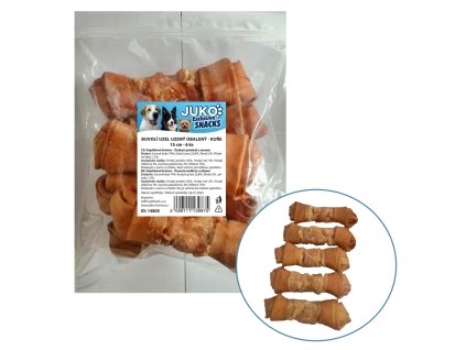 Uzel buvolí uzený obalený kuřecím masem JUKO Snacks 15 cm (6 ks)