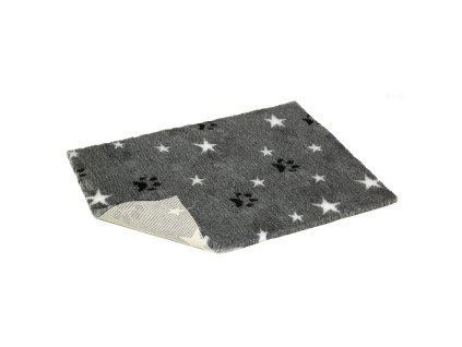 Vetbed protiskluz / Drybed šedá hvězdy a packy , role 10 x 1,5 m, vlas 30 mm