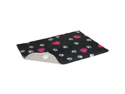 Vetbed protiskluz / Drybed grafitová srdce a packy, role 10 x 1,5 m, vlas 30 mm