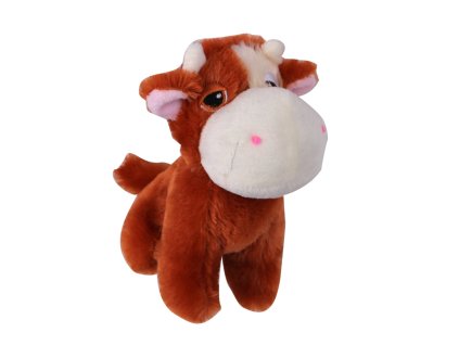 Hračka pes - plyšová kráva pískací 14 cm