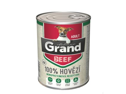 Grand deluxe Dog Adult 100 % hovězí, konzerva 820 g