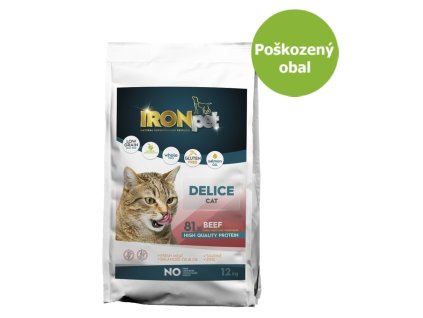 IRONpet Cat Delice Beef (Hovězí) 12 kg - Poškozený obal - SLEVA 15 %