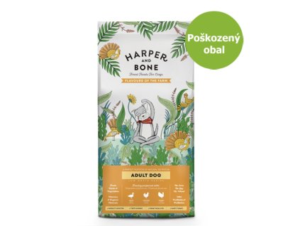Harper and Bone Dog Adult Large & Medium příchutě farmy 9,9 kg - Poškozený obal - SLEVA 15 %