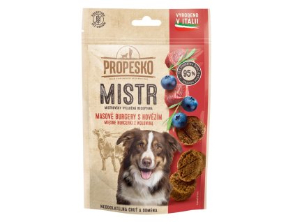Propesko Dog Mistr burger hovězí, borůvka a rozmarýn 60 g