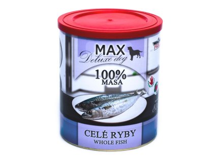 MAX Deluxe Dog celé ryby, konzerva 800 g