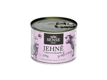 FALCO SENSE Dog jehně a hovězí kousky svaloviny, konzerva 200 g