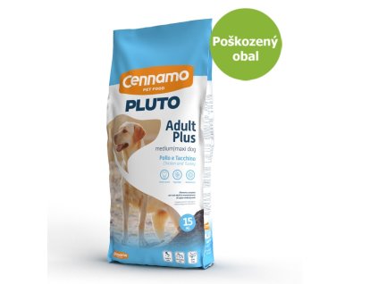 PLUTO Dog Adult Plus Medium/Maxi 15 kg - Poškozený obal - SLEVA