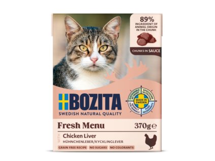 Bozita Cat kousky v omáčce s kuřecími játry, tetrapak 370 g