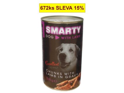 SMARTY Dog Veal/Telecí chunks, konzerva 1240 g