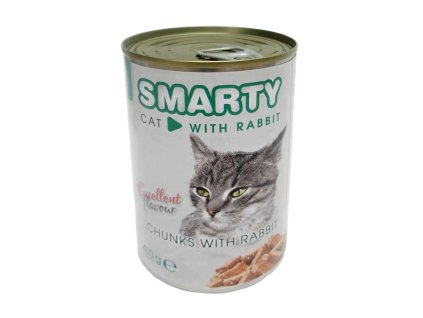 SMARTY Cat Králík chunks, konzerva 410 g