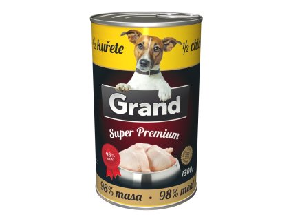 GRAND Superpremium Dog kuřecí s 1/2 kuřete, konzerva 1300 g