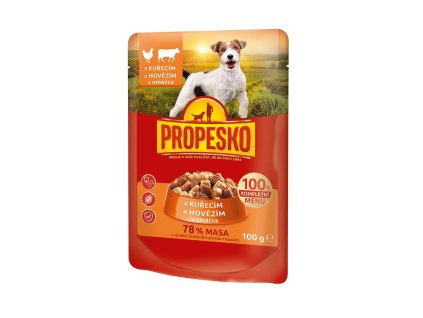PROPESKO Dog hovězí a kuřecí, kapsa 100 g