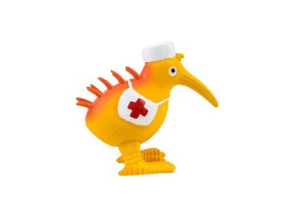 Hračka pes NURSE latex,pískací,oranžová 13cm Kiwi