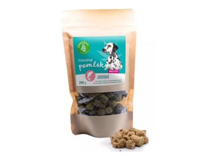 Konopné pamlsky pro psy lososové 200g