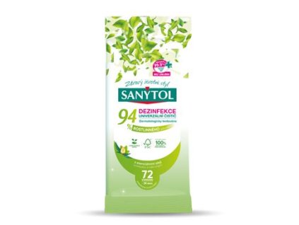 SANYTOL čistič univerz. 94% rostl.původu utěrky 72ks