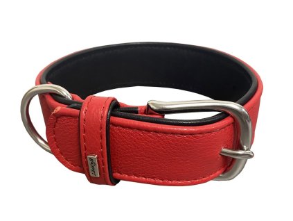 BAFPET Kožený obojek EXCLUSIVE - Červená VÝPRODEJ SLEVA 20% (Varianta 40mm x 52cm /35-44/)