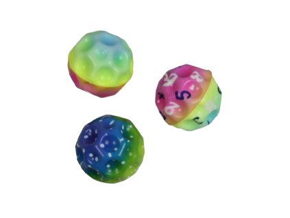 Míčky měkké gumové duhový design 6 cm