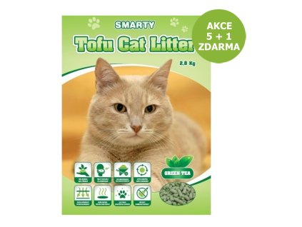 Smarty Tofu Cat Litter Green Tea podestýlka 6 l AKCE 5 + 1 ZDARMA
