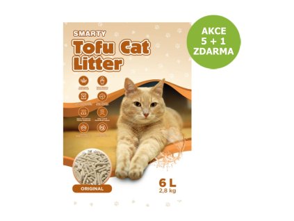 Smarty Tofu Cat Litter Original podestýlka bez vůně 6 l AKCE 5 + 1 ZDARMA
