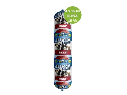 JUKO Salami Beef (hovězí) 1 kg, 4 x15 ks - SLEVA 10%