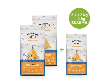 Harper and Bone Dog Adult Large & Medium divy oceánu AKCE 2 x 12 kg + 2 kg ZDARMA
