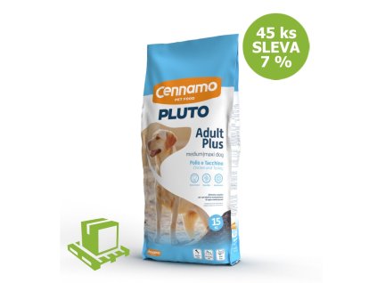 PLUTO Dog Adult Plus Medium/Maxi 15 kg (paleta 45 ks) SLEVA 7 %