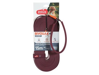 Vodítko pes BIVOUAK ploché,silik.15mm/15m červenáZolux
