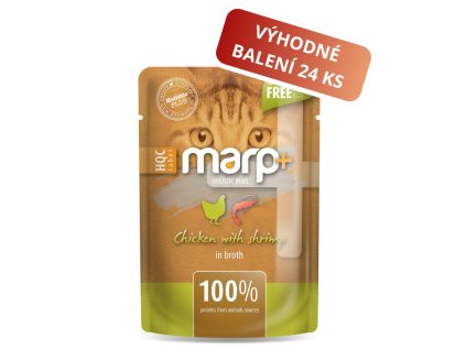 Marp Holistic Plus kapsička pro kočky - Kuře s krevetami ve vývaru 24x55g
