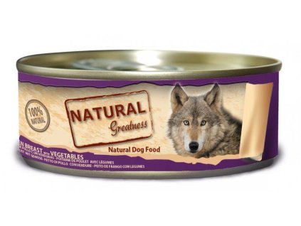 Natural Greatness kuřecí prsa+zelenina, konzerva pro psy 156 g