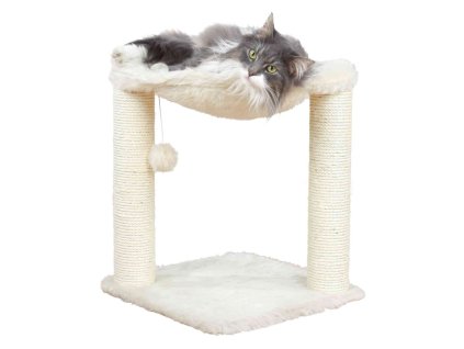 Škrábadlo BAZA dva sloupky s lehátkem 50cm - krémové