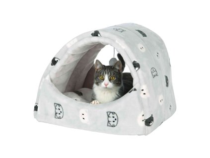 Kukaň MIMI s hračkou, 42 x 35 x 35 cm, šedá