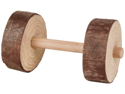 Dřevěné činky pro hlodavce 4,5x9 cm (2 ks)