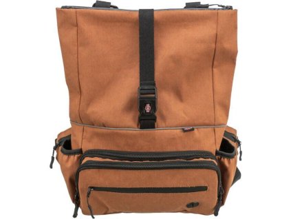 ROLLTOP 2v1, multifunkční batoh i ledvinka, bavlna/polyester, rezavá