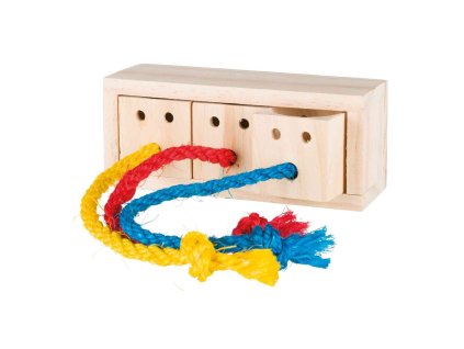 Hra pro králíky - dřevěná kostka na pamlsky 16x6x7 cm