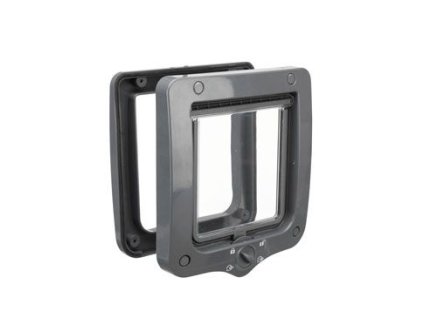 Průchozí dvířka pro kočku, 4-cestná, 20x22cm, šedá