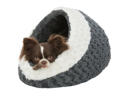 KALINE plyšová kukaň, 35x26x41cm, šedá/krémová