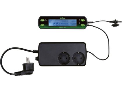 Termostat, digitální, dva okruhy 16 x 4 cm (RP 1,50 Kč)