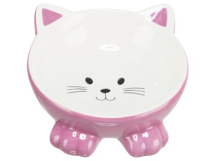 Keramická miska ergonomická 0.15 l/ø 14 cm, vyvýšená, tvar kočka