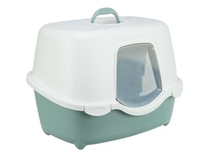 Toaleta pro kočky DAVIO TOP, 56 x 39 x 39 cm, zelená/bílá